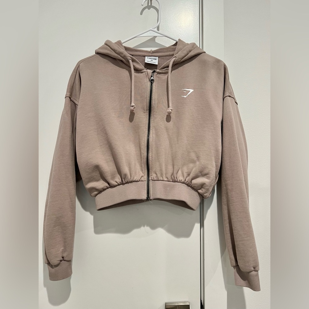 Gymshark | Power Midi Zip Hoodie, Stone Pink, XS
